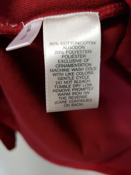 Susan Bristol Vintage Velour Rose Applique Red sz Lg Long Sleeve beads - Picture 4 of 7